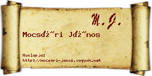 Mocsári János névjegykártya