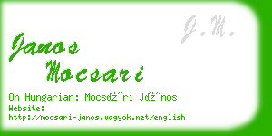 janos mocsari business card